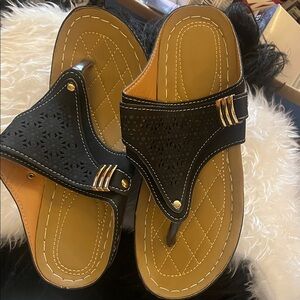 Black Leather Men's Sandals